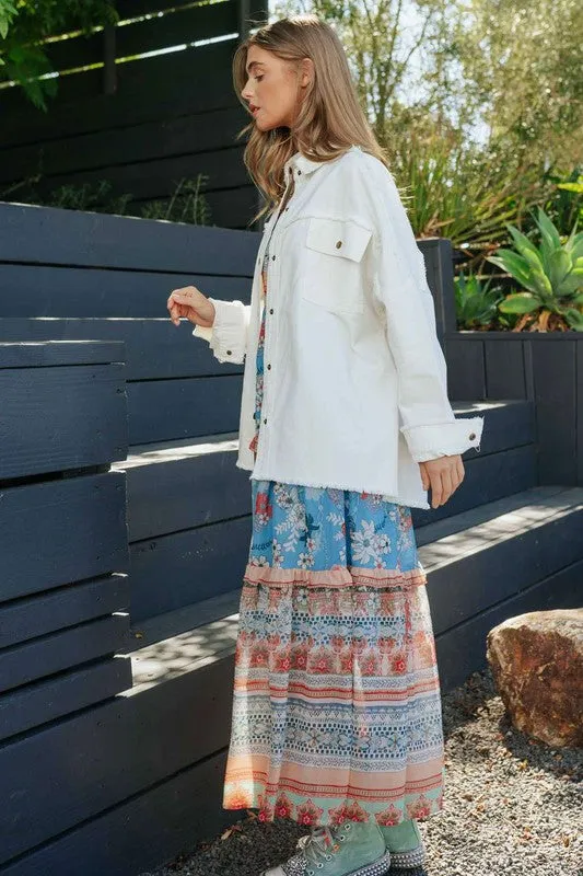 Embroidered Peace Shacket