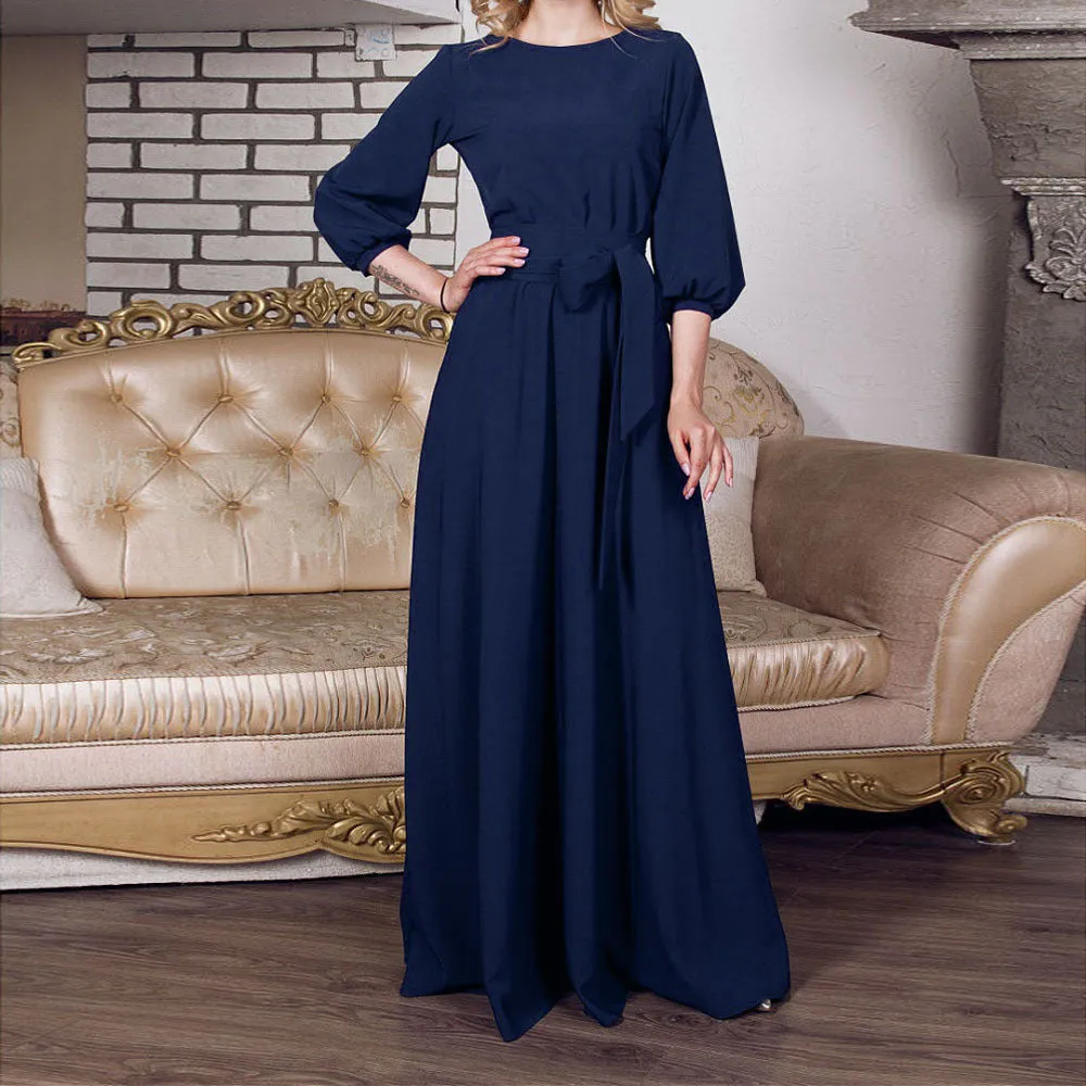 Evening Tie Waist Maxi Dress