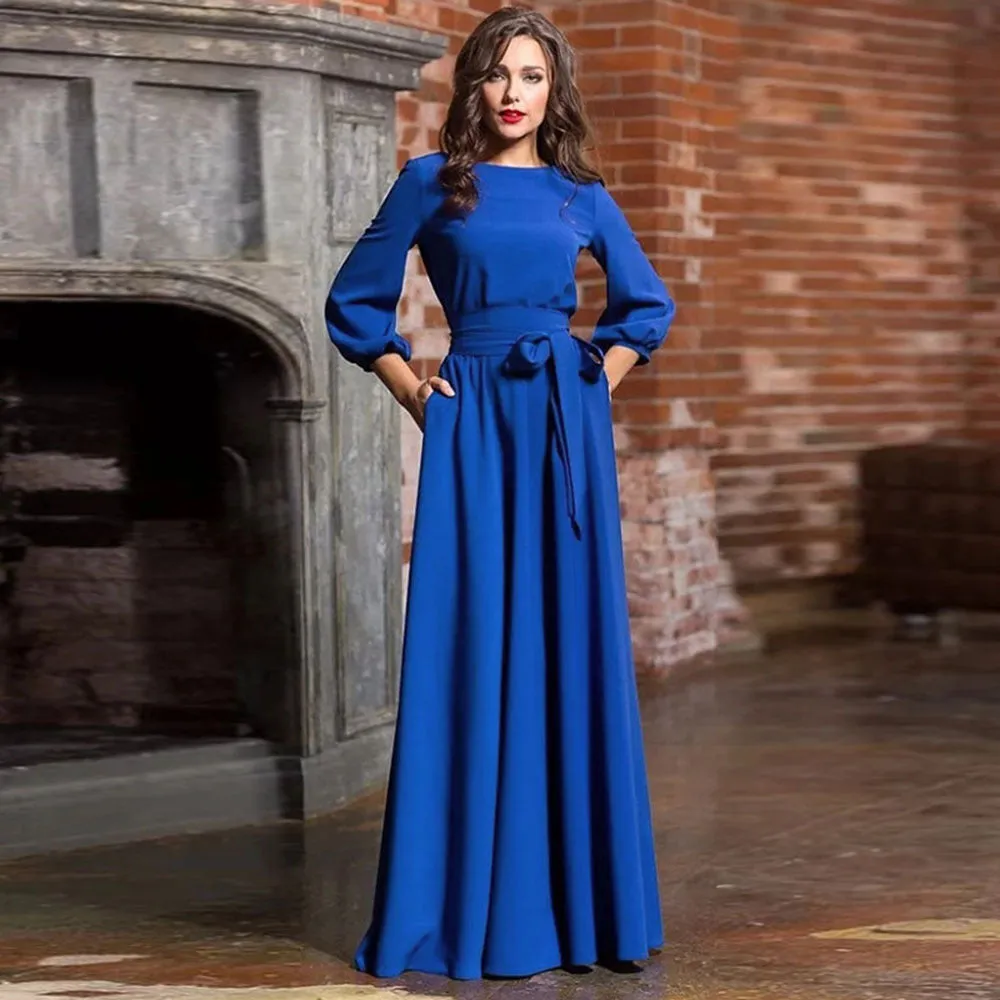 Evening Tie Waist Maxi Dress