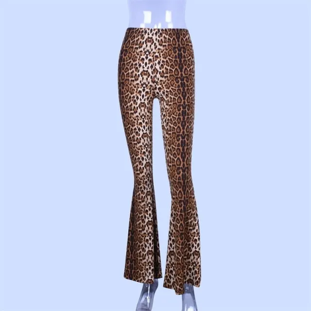 FashionSierra - Fashion Leopard Print Flare Leggings Autumn Winter Women Fashion Sexy Bodycon Trousers Club Pants