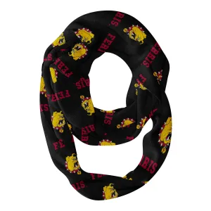 Ferris State Bulldogs Repeat Logo Game Day Collegiate Women Light Weight Ultra Soft Infinity Scarf by Vive La Fete