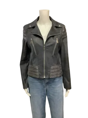 Frank Lyman Jacket Motto Leatherette Grey Size: M