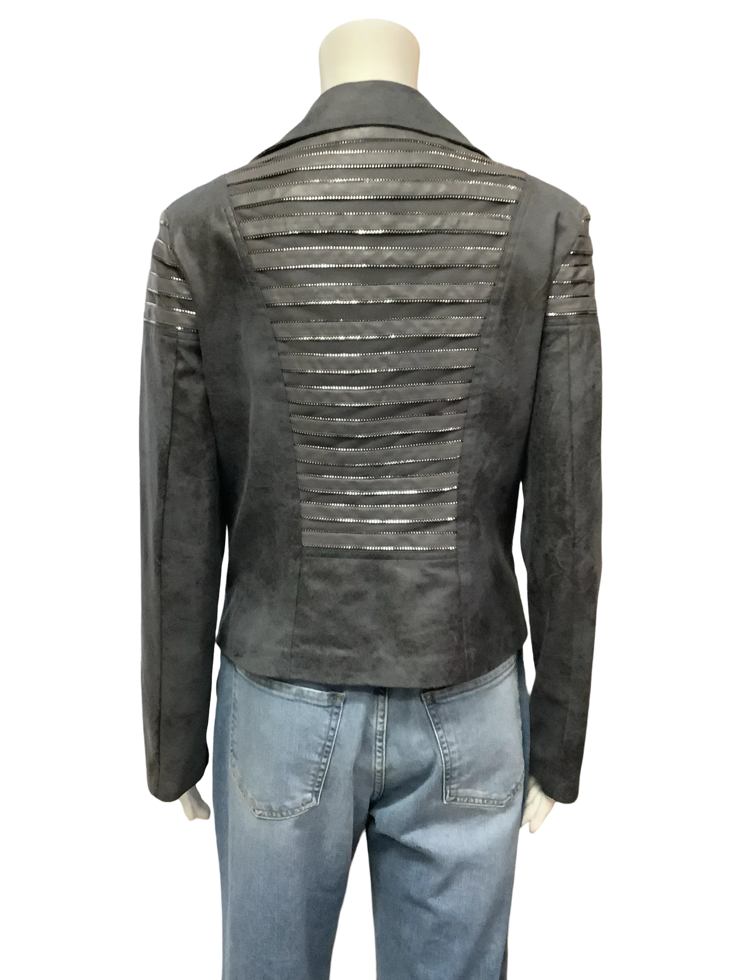 Frank Lyman Jacket Motto Leatherette Grey Size: M