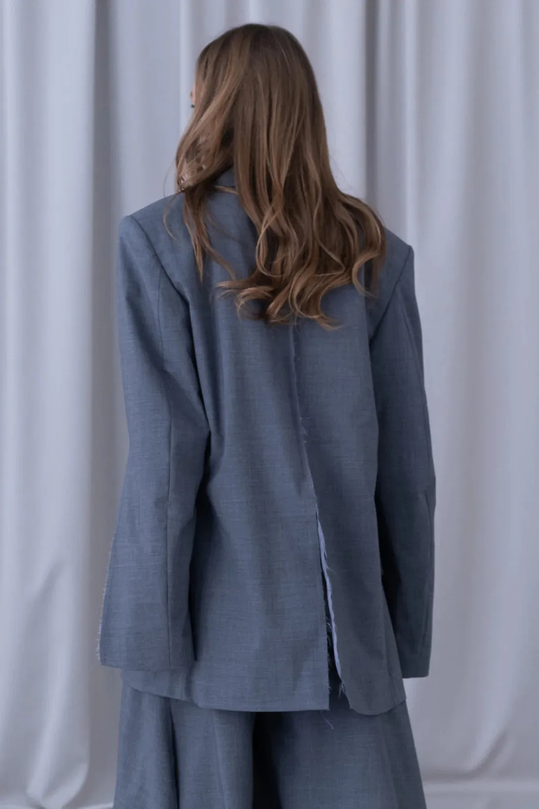 FRAY DECONSTRUCTED BLAZER GREY