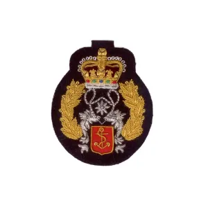 Hand Embroidered Heraldic Blazer Badge Crest With Gold & Silver Bullion Wire - BB021 (YY)