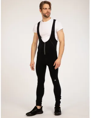 Herren Thermo Fahrradhose Lang Trägerhose Comfort Line Schwarz-Silber Setprodukt