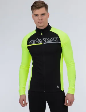 Herren Thermo Langarmtrikot Pro Team Neon-Schwarz