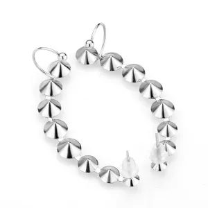 High polished (no plating) Stainless Steel Earring with Top Grade Crystal in Clear for Women Clear Stone Color Style 3W1635
