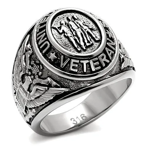 High polished (no plating) Stainless Steel Ring with Epoxy in Jet for Women Style TK414704
