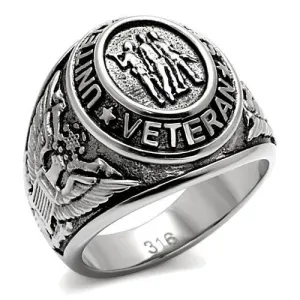 High polished (no plating) Stainless Steel Ring with Epoxy in Jet for Women Style TK414704
