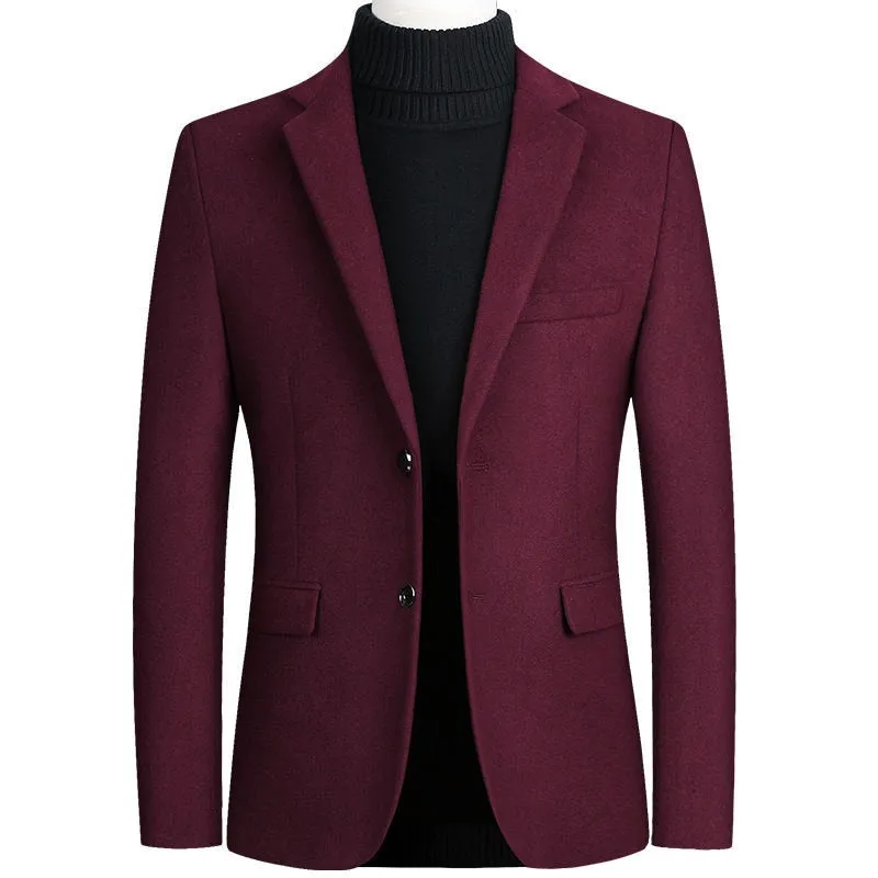 Hochwertige Herren Wollanzug Mantel Wollmischungen Casual Blazer  Top Male Solid Business Casual  Jacken