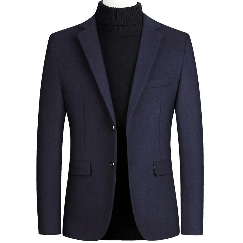 Hochwertige Herren Wollanzug Mantel Wollmischungen Casual Blazer  Top Male Solid Business Casual  Jacken