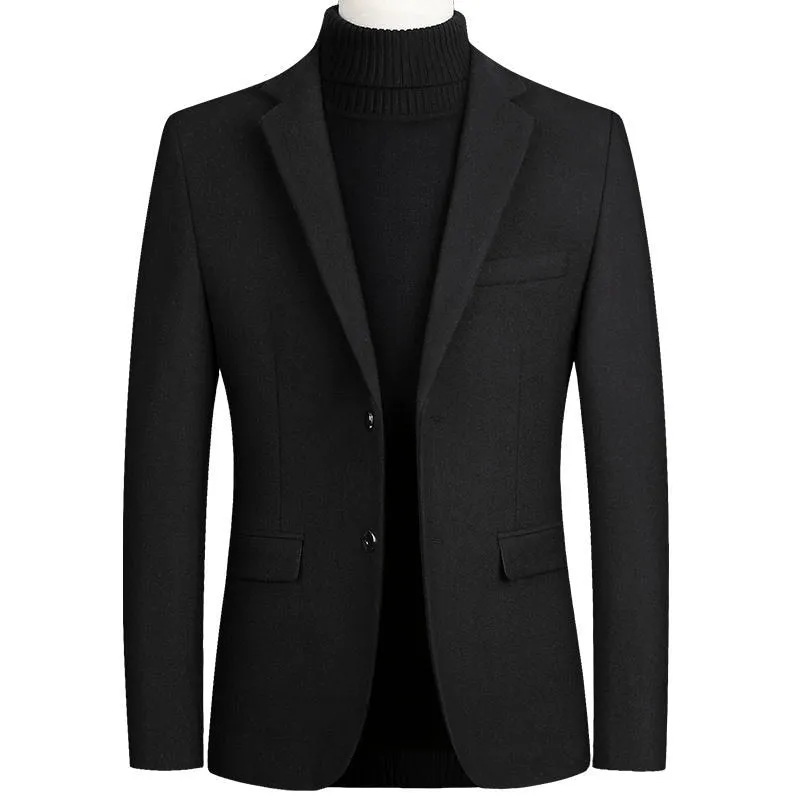 Hochwertige Herren Wollanzug Mantel Wollmischungen Casual Blazer  Top Male Solid Business Casual  Jacken