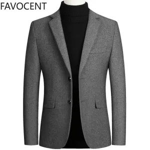 Hochwertige Herren Wollanzug Mantel Wollmischungen Casual Blazer  Top Male Solid Business Casual  Jacken