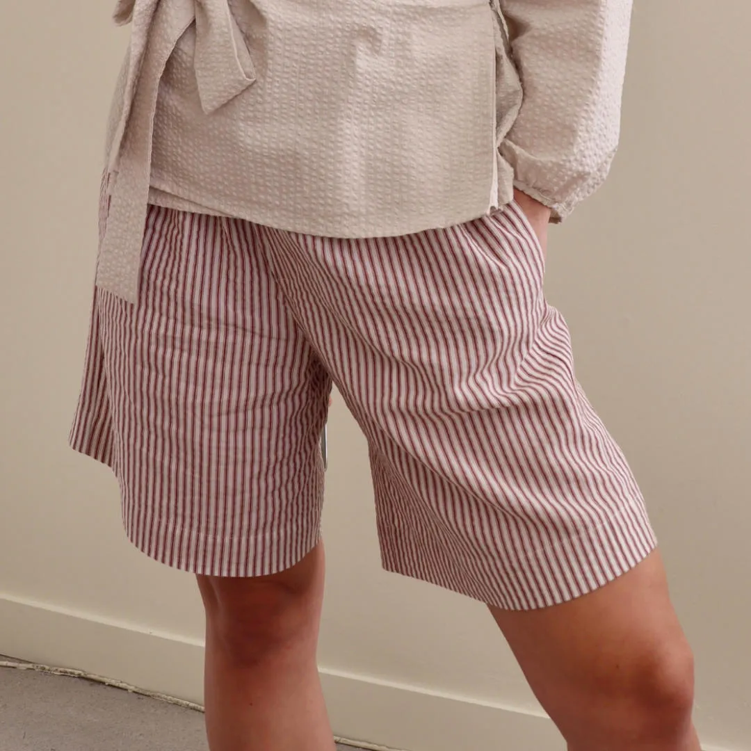 Homebody Shorts | Tencel | Rust Stripe | M