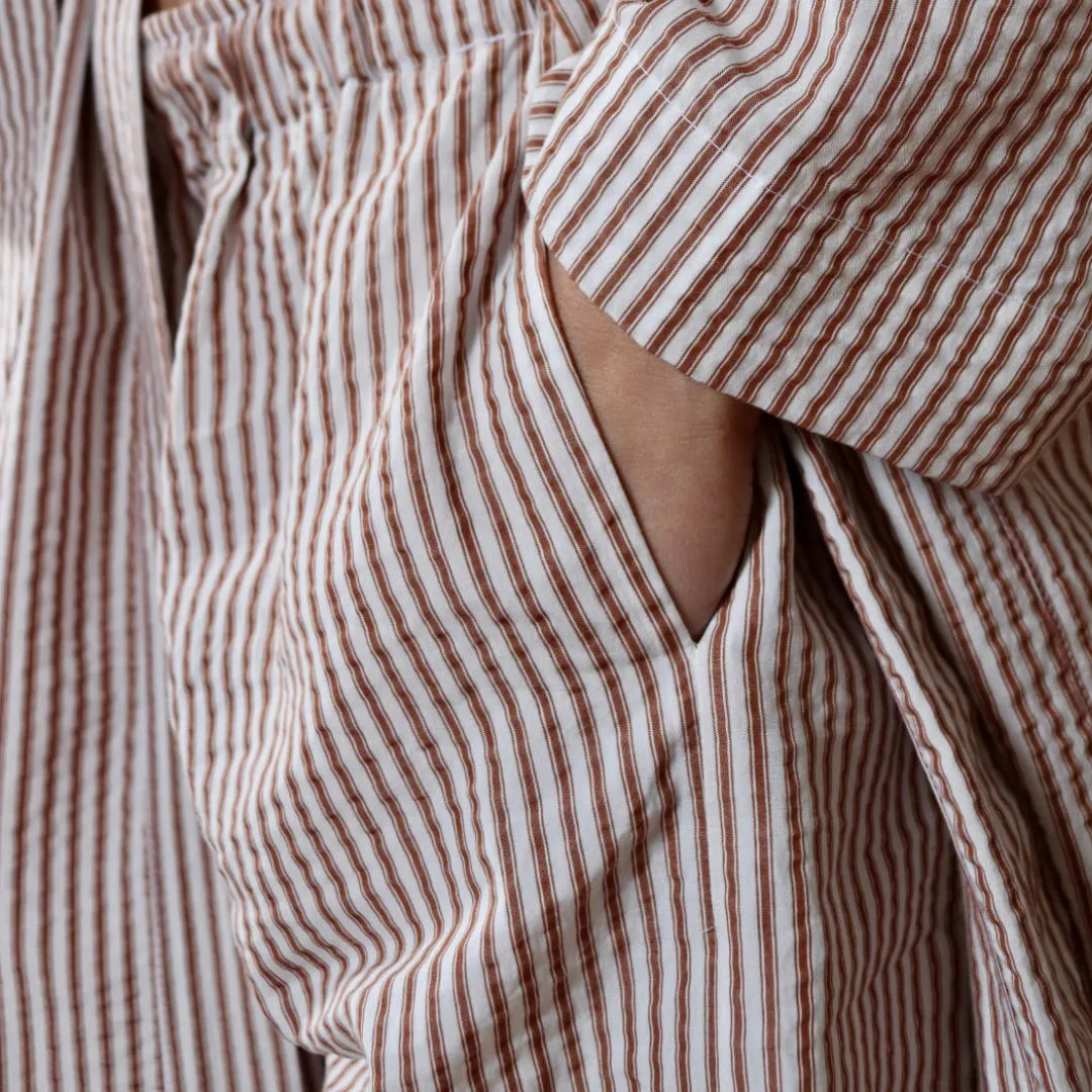 Homebody Shorts | Tencel | Rust Stripe | M