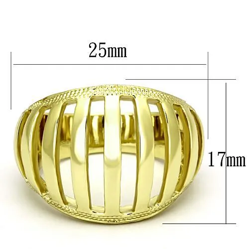 IP Gold(Ion Plating) Stainless Steel Ring with No Stone for Women Style TK858