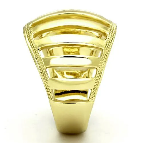 IP Gold(Ion Plating) Stainless Steel Ring with No Stone for Women Style TK858