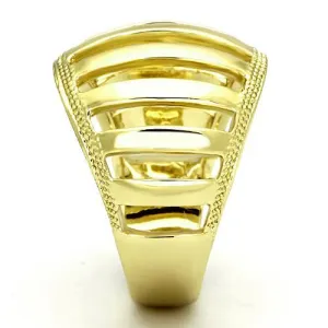 IP Gold(Ion Plating) Stainless Steel Ring with No Stone for Women Style TK858