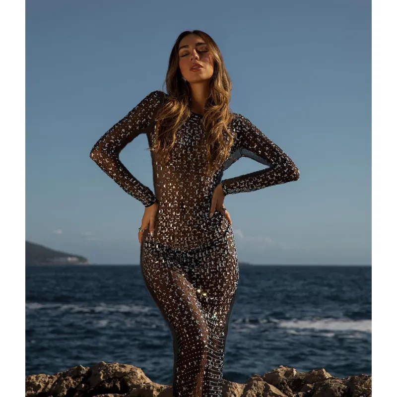 Jamie Glitter Female Cover up Maxi Dress