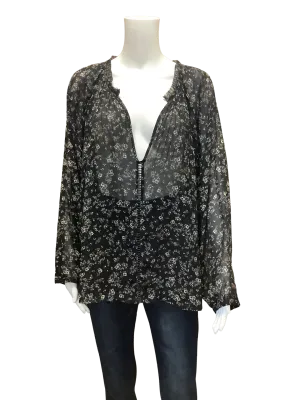Knot Sisters Womens Top Floral Print Long Sleeve Size: M