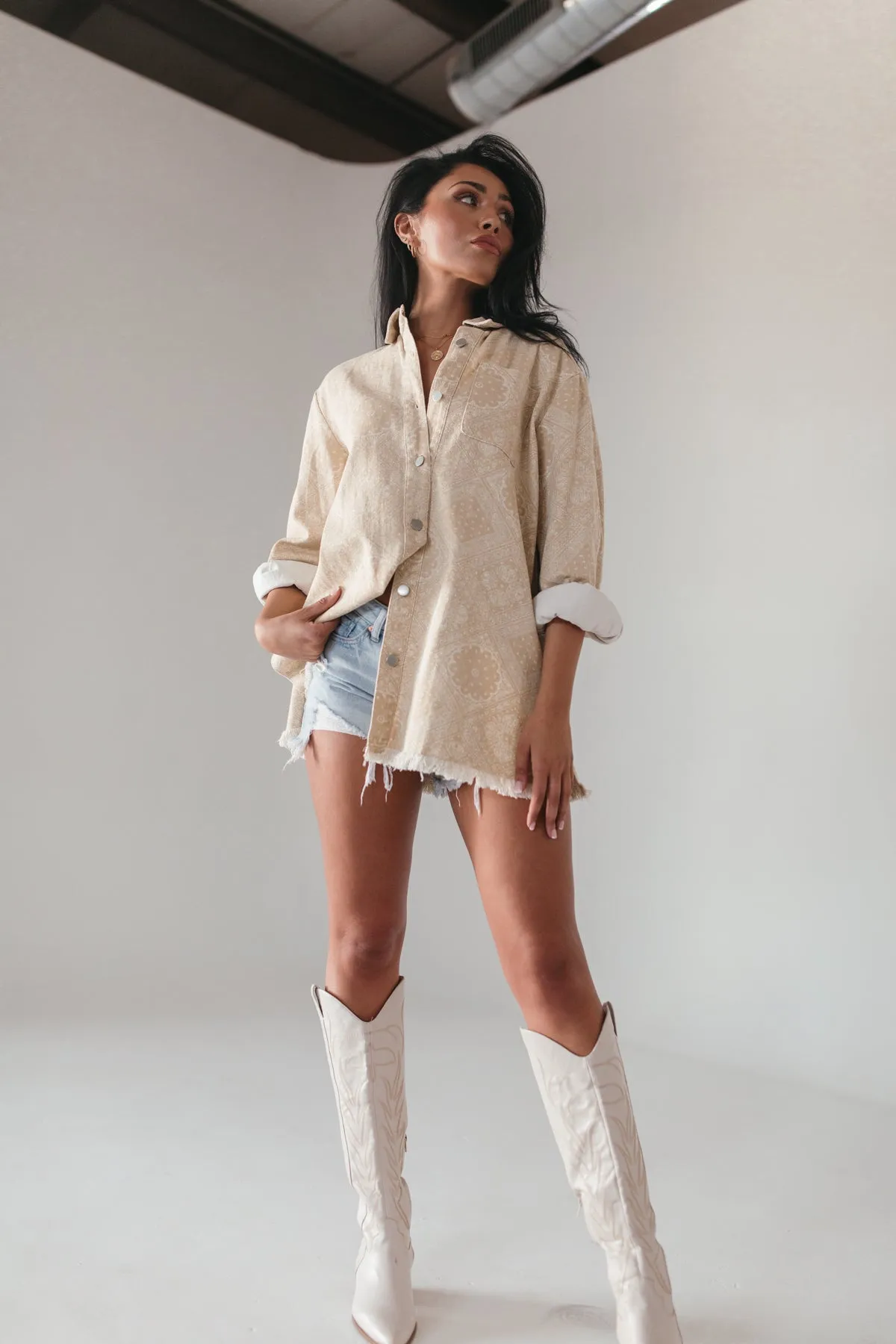 Lia Bandana Print Shacket