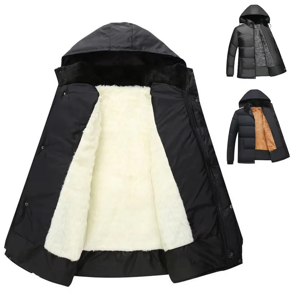 Men's Luxurious Puffer Jacket with Hood and Fleece Lining | Ideal for Autumn/Winter