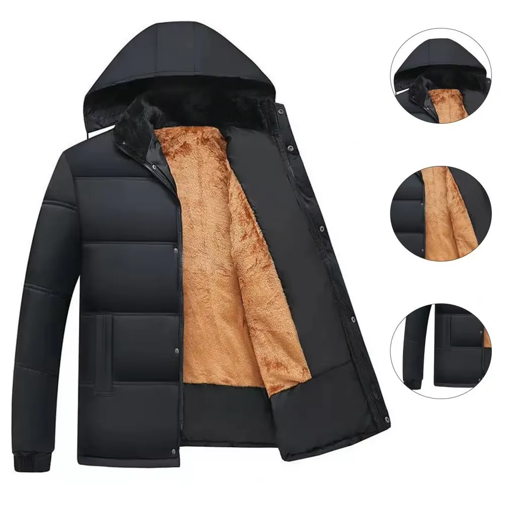 Men's Luxurious Puffer Jacket with Hood and Fleece Lining | Ideal for Autumn/Winter