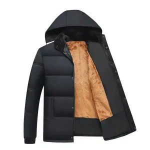 Men's Luxurious Puffer Jacket with Hood and Fleece Lining | Ideal for Autumn/Winter