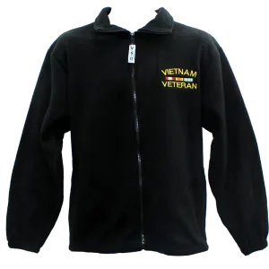 Men's Vietnam Veteran Black Fleece Jacket