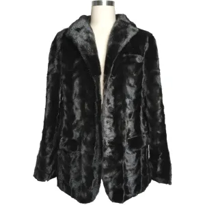 Mink Blazer w/Full Skin Mink Collar - Black