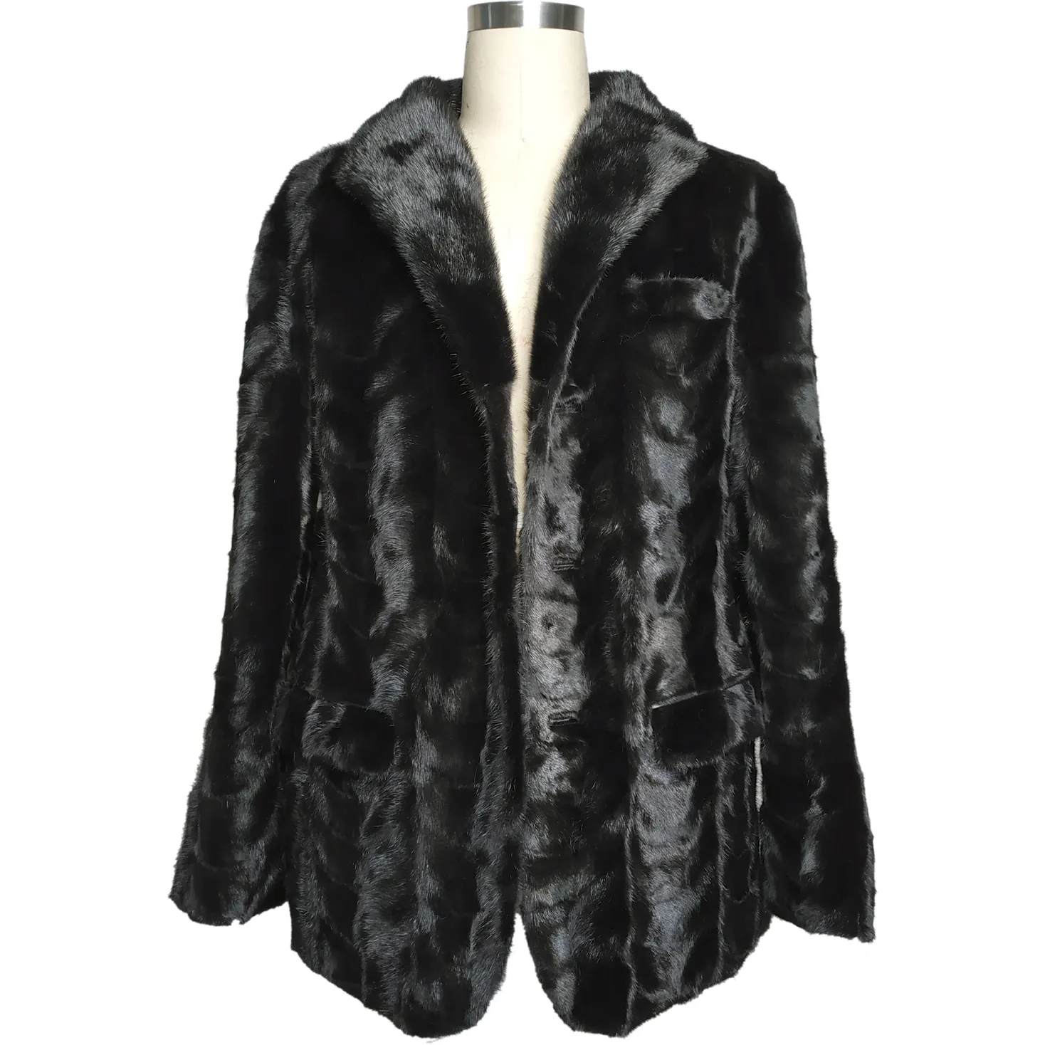 Mink Blazer w/Full Skin Mink Collar - Black