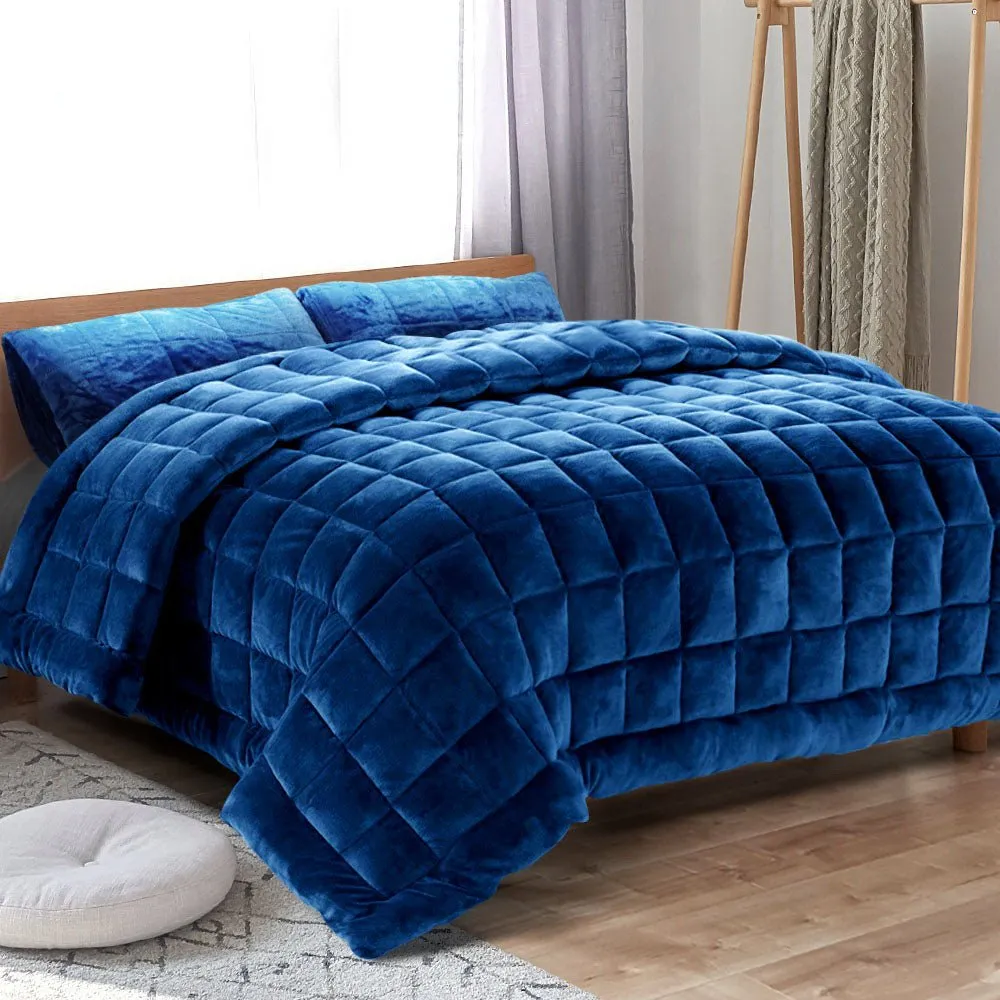 Mink Quilt Comforter Queen Size Navy