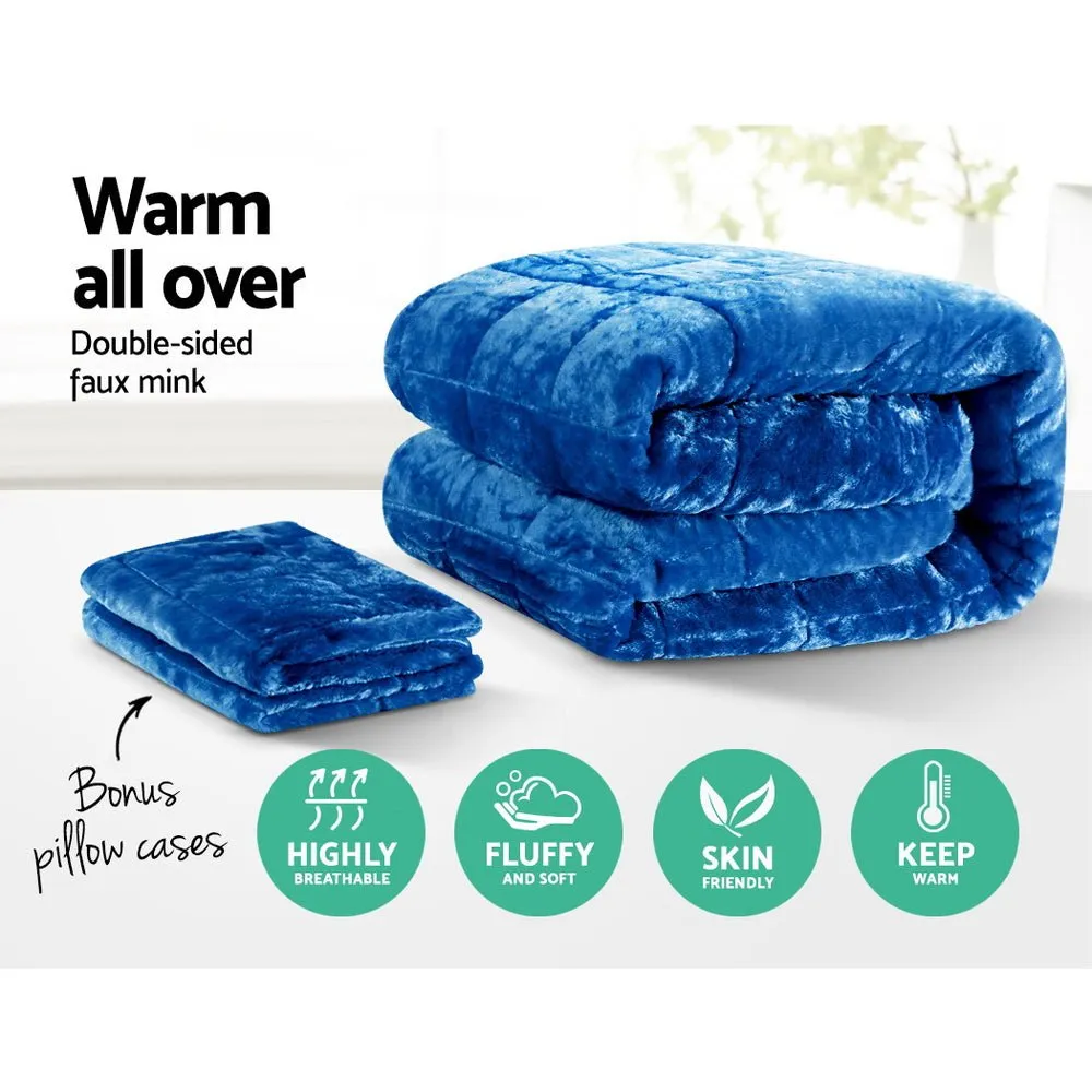 Mink Quilt Comforter Queen Size Navy