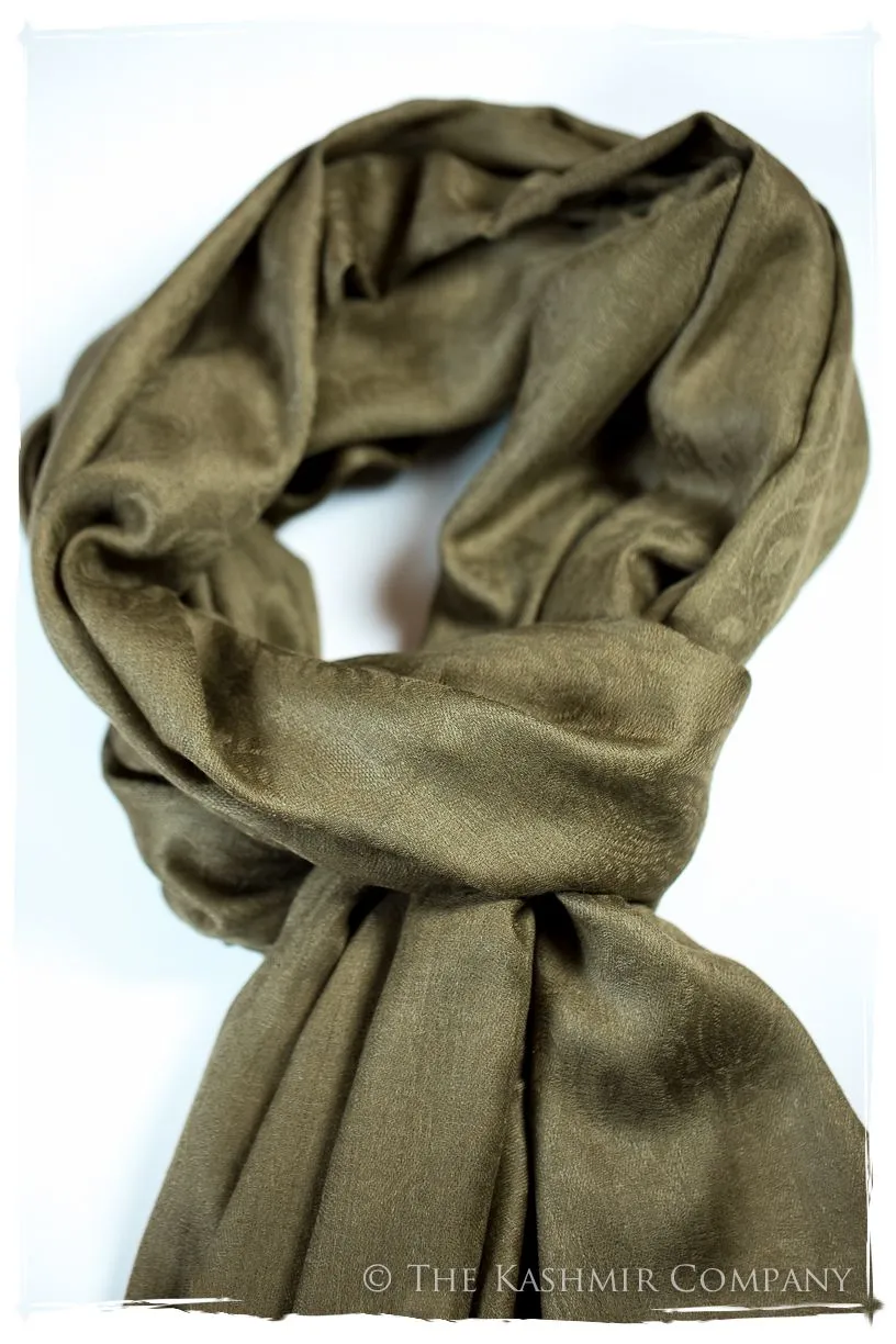 Organic Henna Paisley Kashmir Wool Scarf