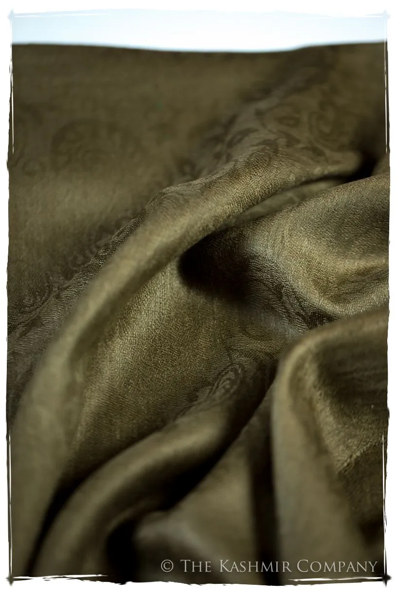 Organic Henna Paisley Kashmir Wool Scarf