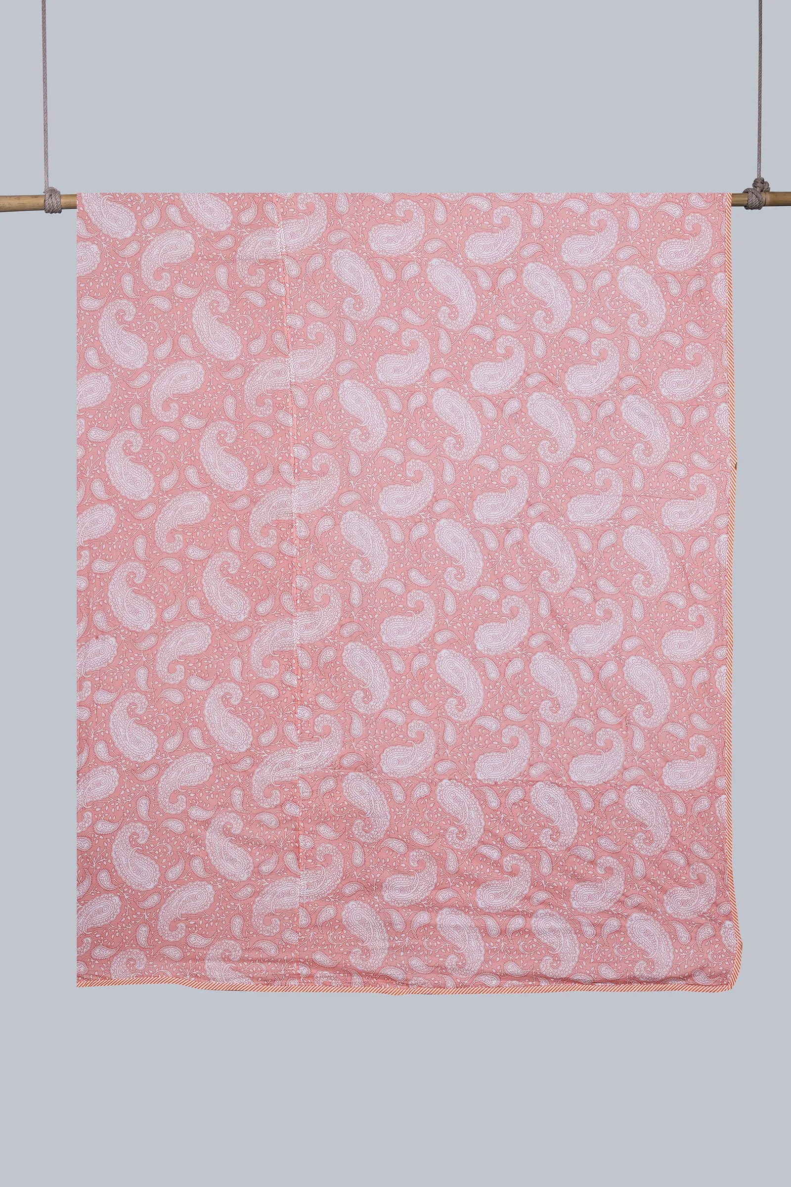 Paisely Orange Reversible Cotton Muslin Dohar