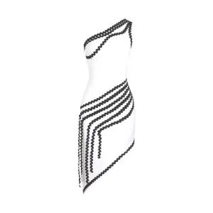 Patchwork One Shoulder Dress