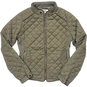 Piping Detail Quilted Jacket - Olive