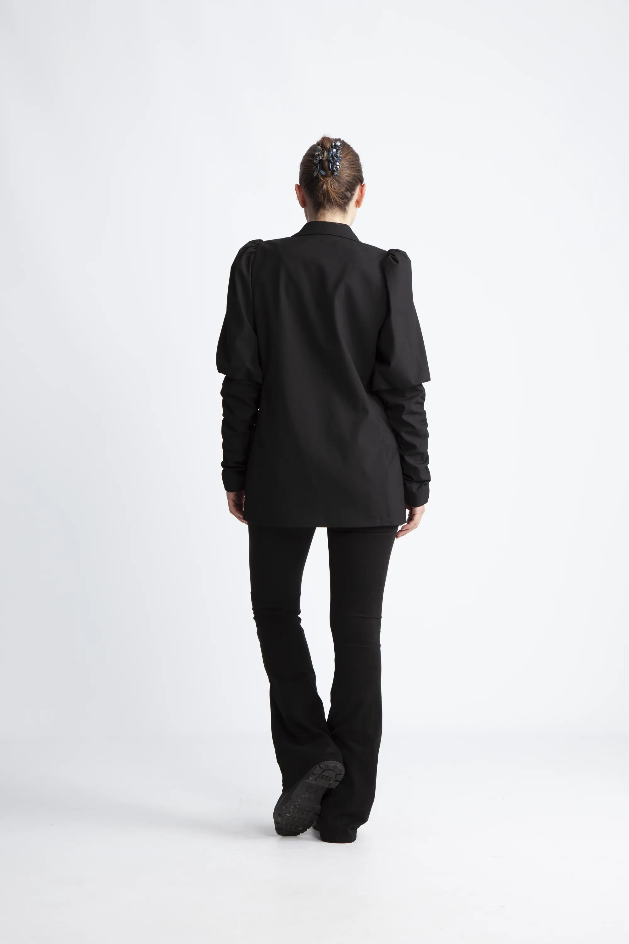 Puff Sleeve Blazer - Black