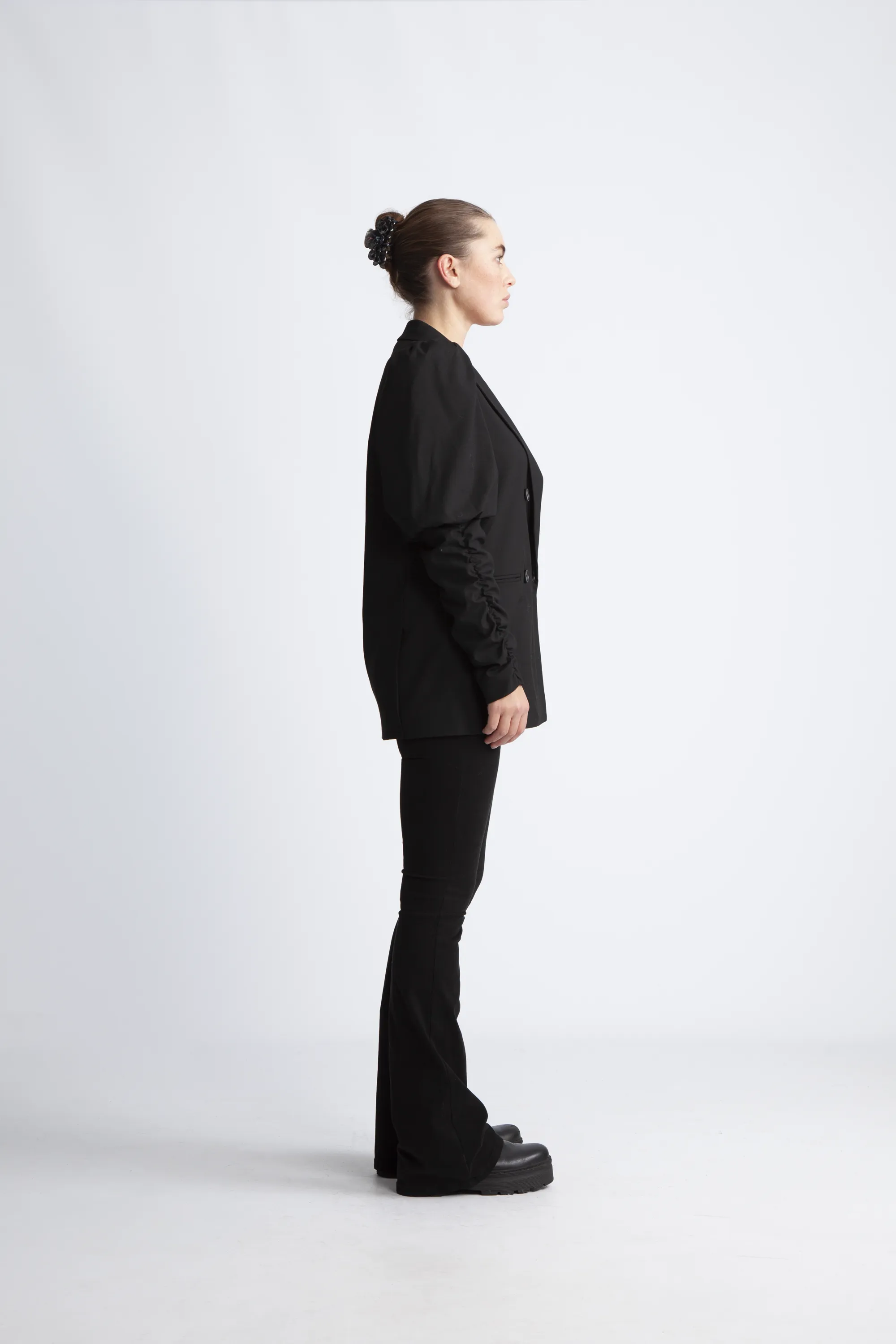 Puff Sleeve Blazer - Black