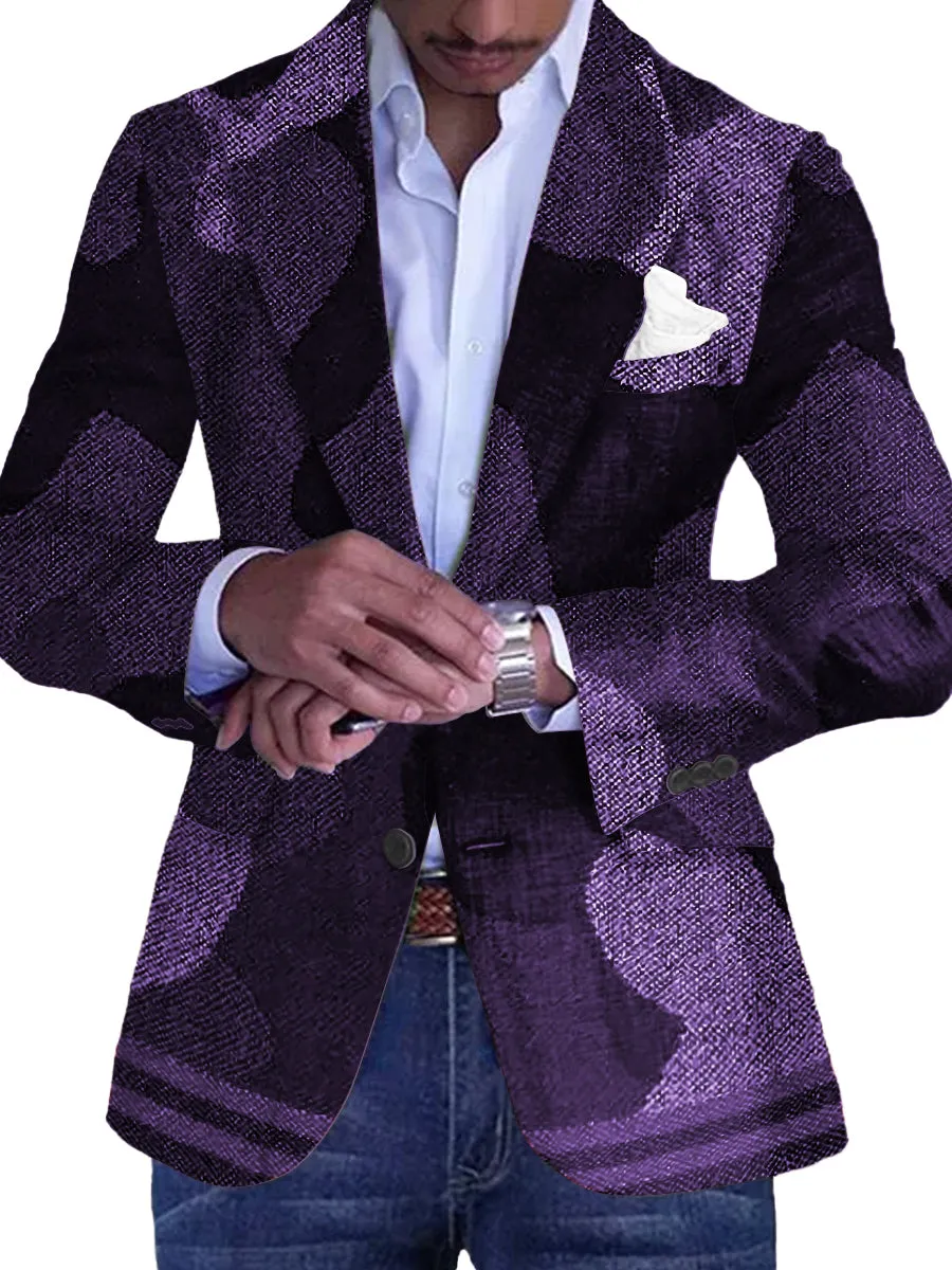 Retro Camouflage Print Casual Single Breasted Blazer