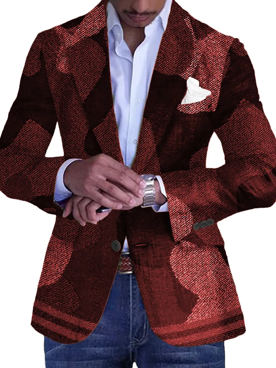 Retro Camouflage Print Casual Single Breasted Blazer