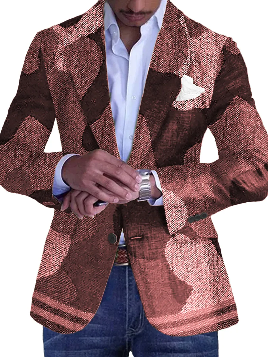 Retro Camouflage Print Casual Single Breasted Blazer