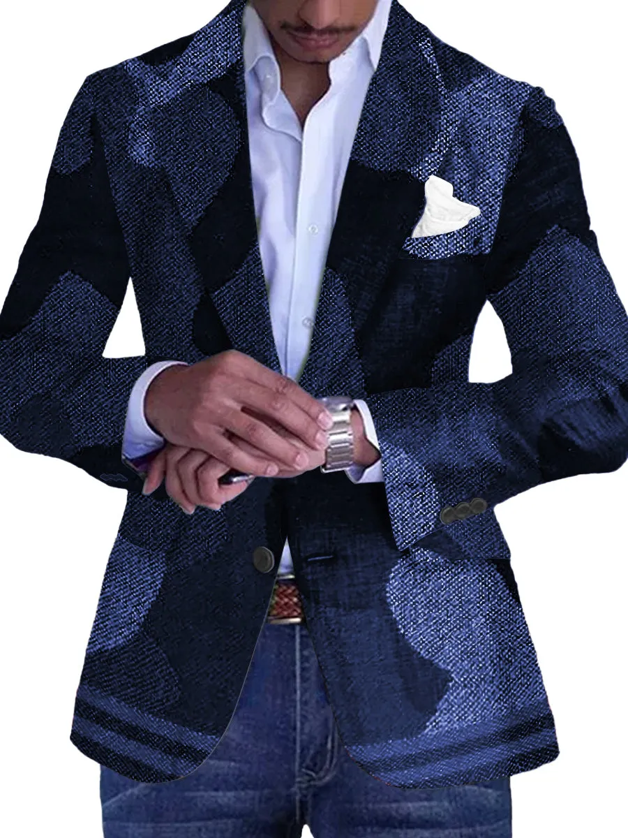 Retro Camouflage Print Casual Single Breasted Blazer
