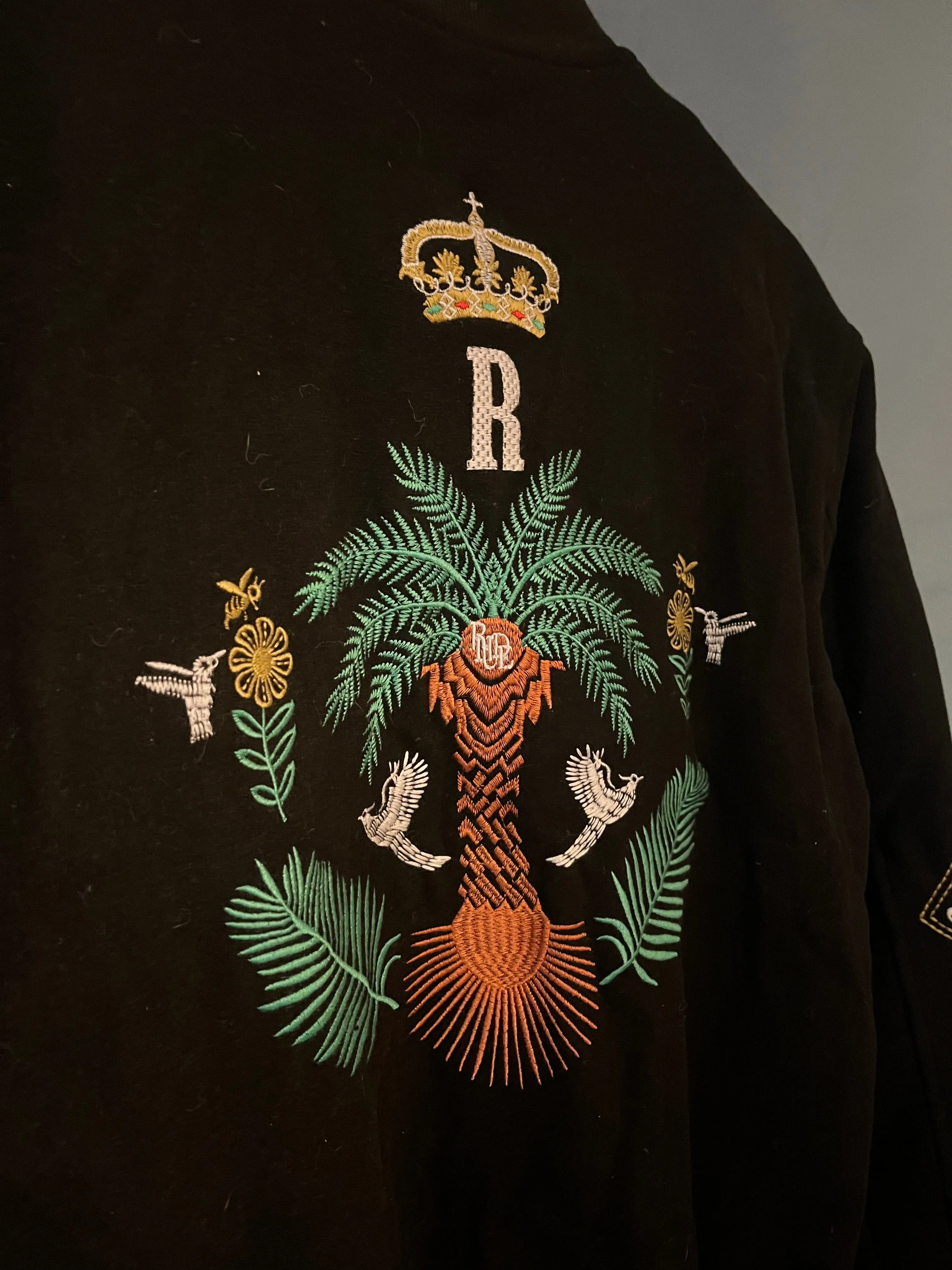 Rhude "Sambac" Bomber Jacket styled in Black for Fall&Winter 2024