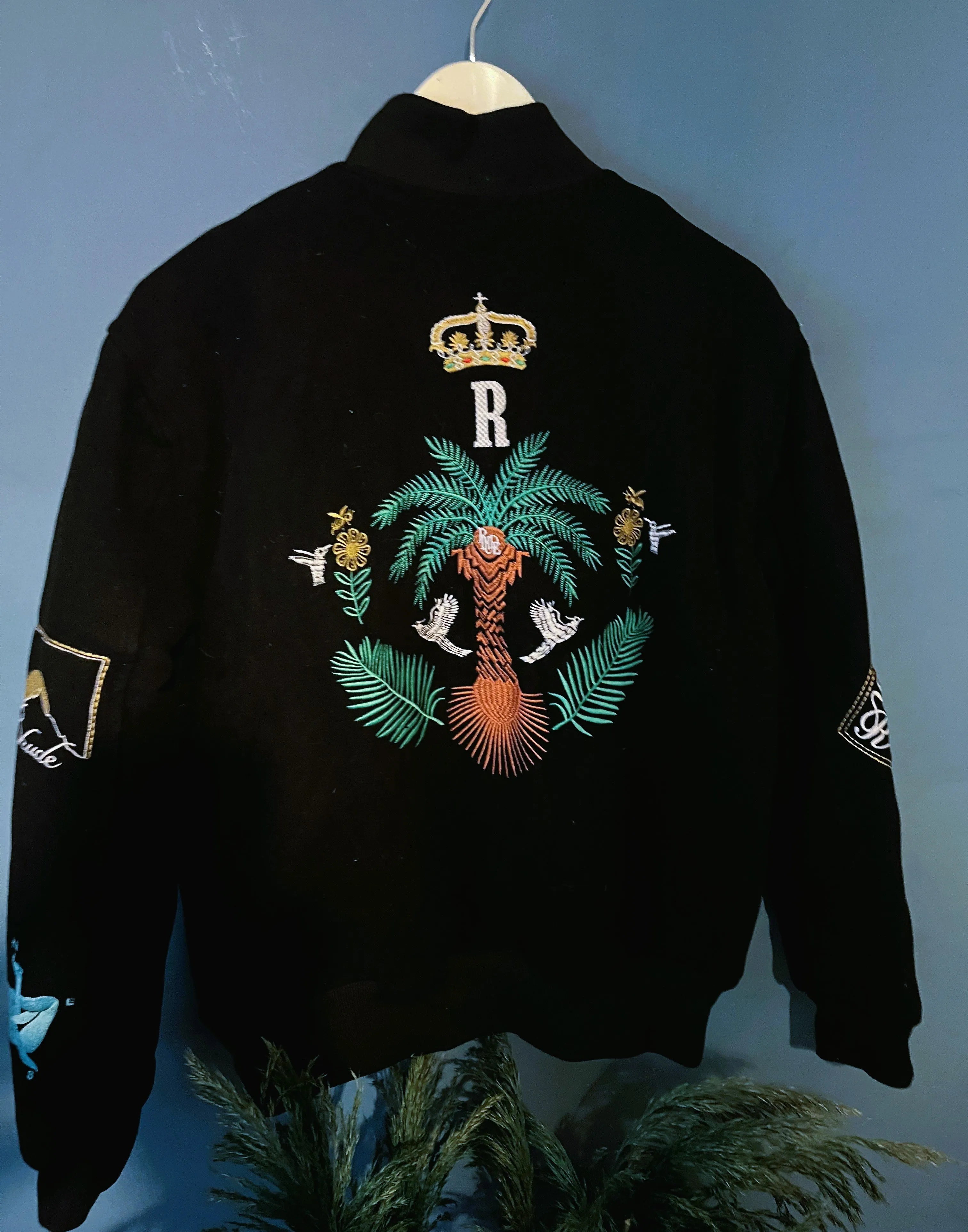 Rhude "Sambac" Bomber Jacket styled in Black for Fall&Winter 2024