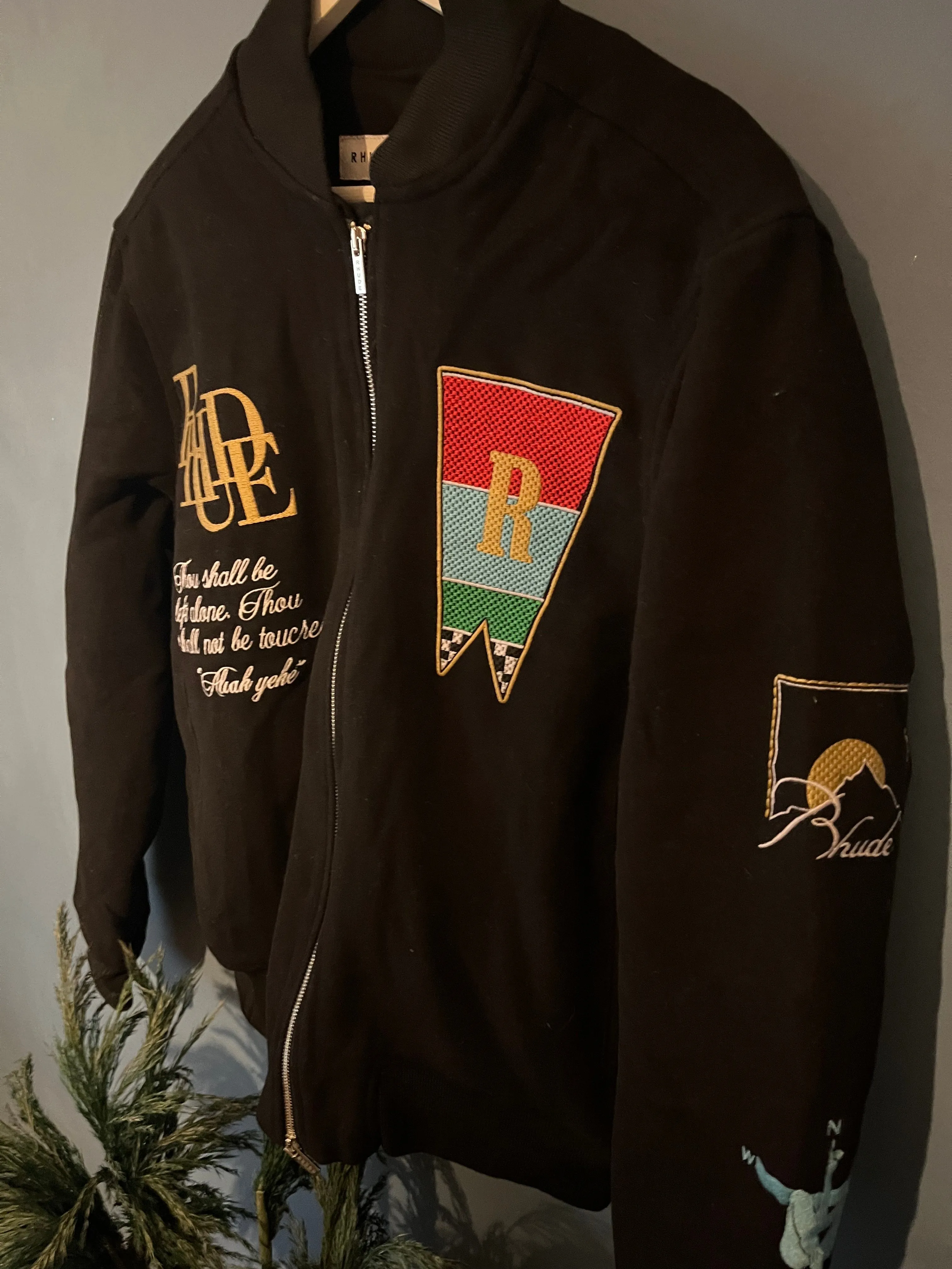 Rhude "Sambac" Bomber Jacket styled in Black for Fall&Winter 2024