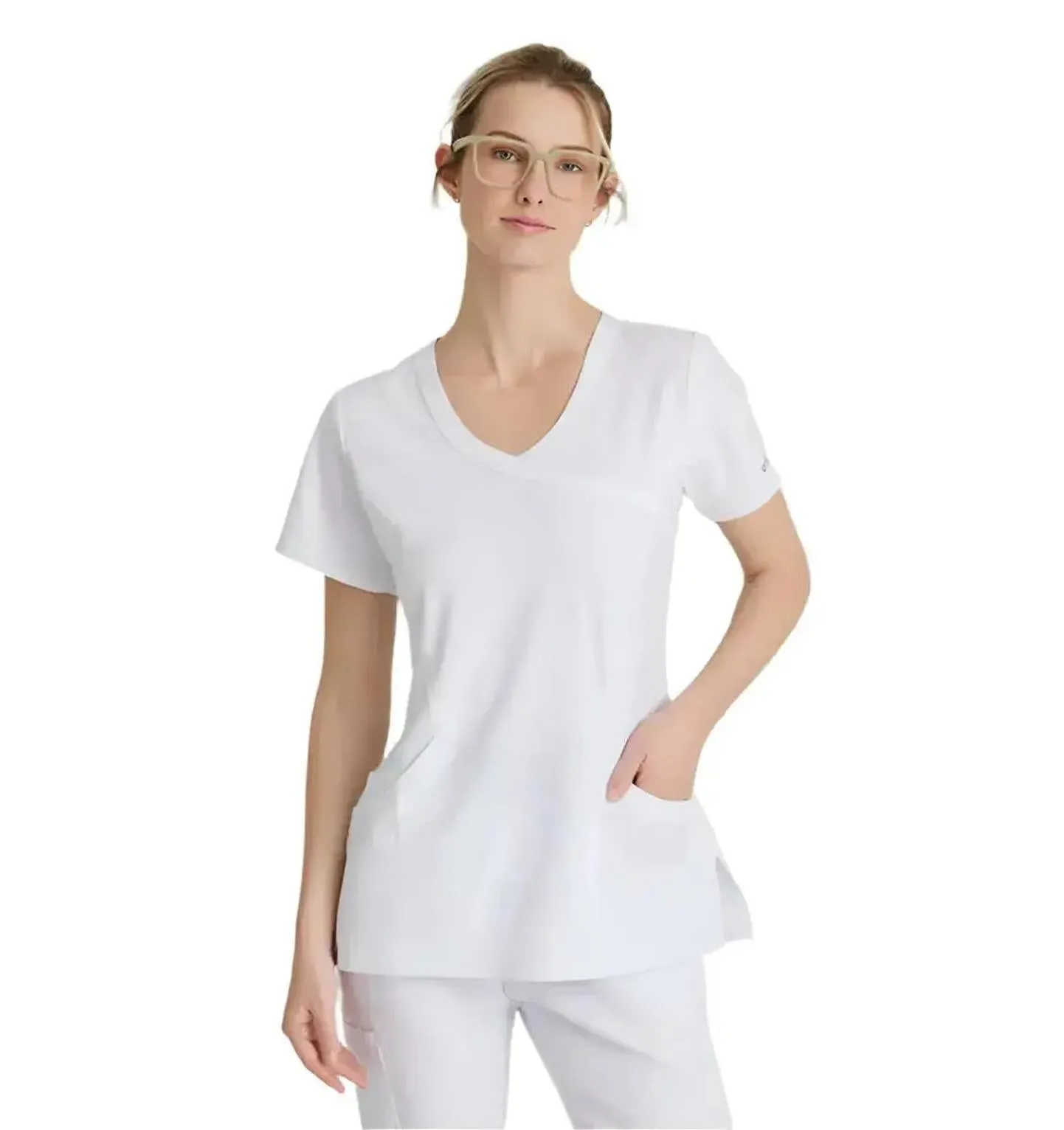 SKECHERS™ by Barco Reliance 3-Pocket Crossover V-Neck Scrub Top-Plus