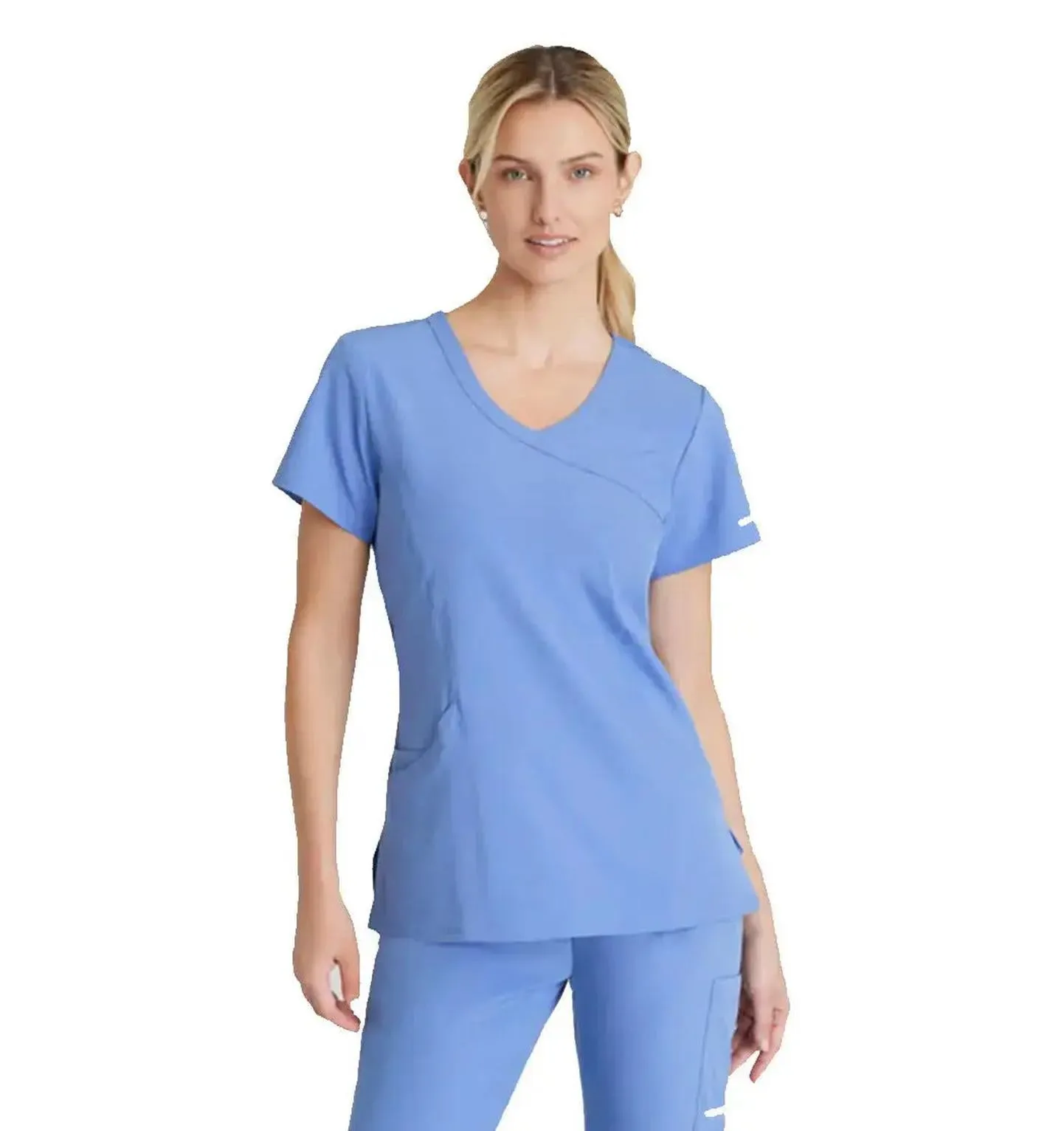 SKECHERS™ by Barco Reliance 3-Pocket Crossover V-Neck Scrub Top-Plus